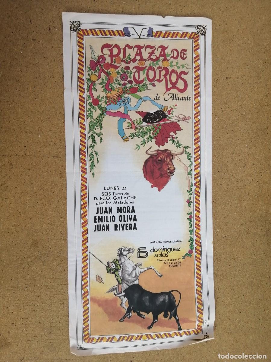 Tauromaquia: CARTEL TOROS. ALICANTE. JUAN MORA - EMILIO OLIVA - JUAN RIVERA