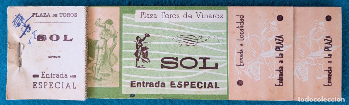 Tauromaquia: RW LOTE 55 ENTRADAS APROX PLAZA TOROS VINAROZ CASTELLON LT194