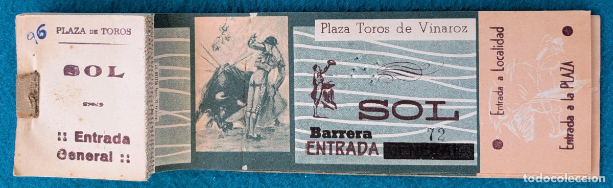 Tauromaquia: RW LOTE 10 ENTRADAS APROX PLAZA TOROS VINAROZ CASTELLON LT197