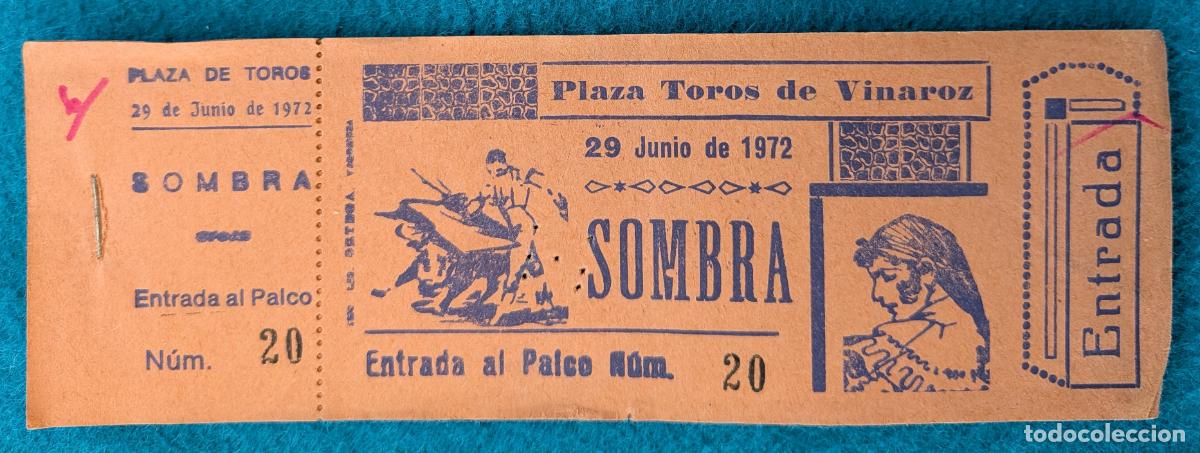 Tauromaquia: RW LOTE 10 ENTRADAS PLAZA TOROS VINAROZ CASTELLON 1972 LT208