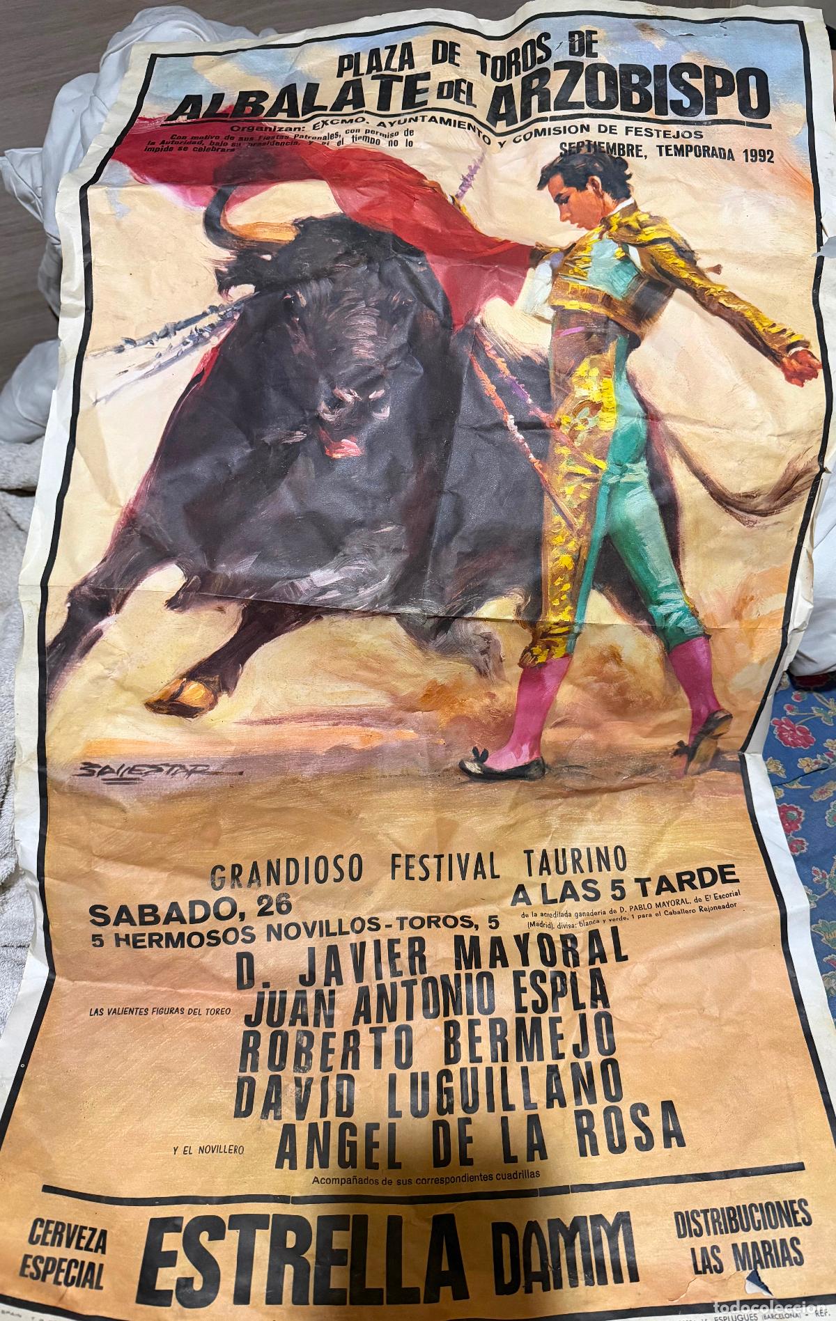Tauromaquia: Cartel de plaza de toros Albalate del Arzobispo 1992