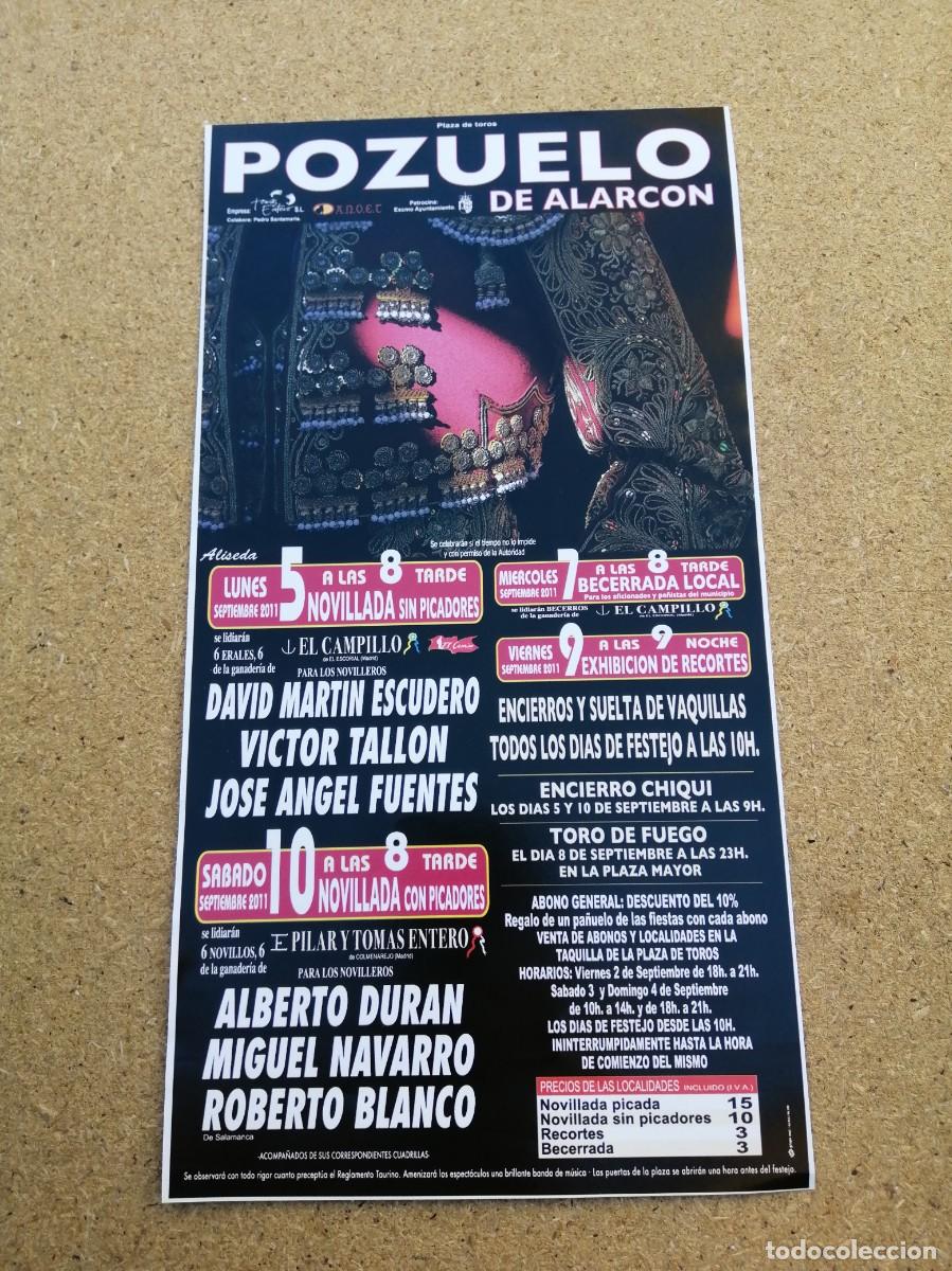 Tauromaquia: MINI REPRODUCCION CARTEL TOROS. POZUELO DE ALARCON 2011. NOVILLADA CON Y SIN PICADORES