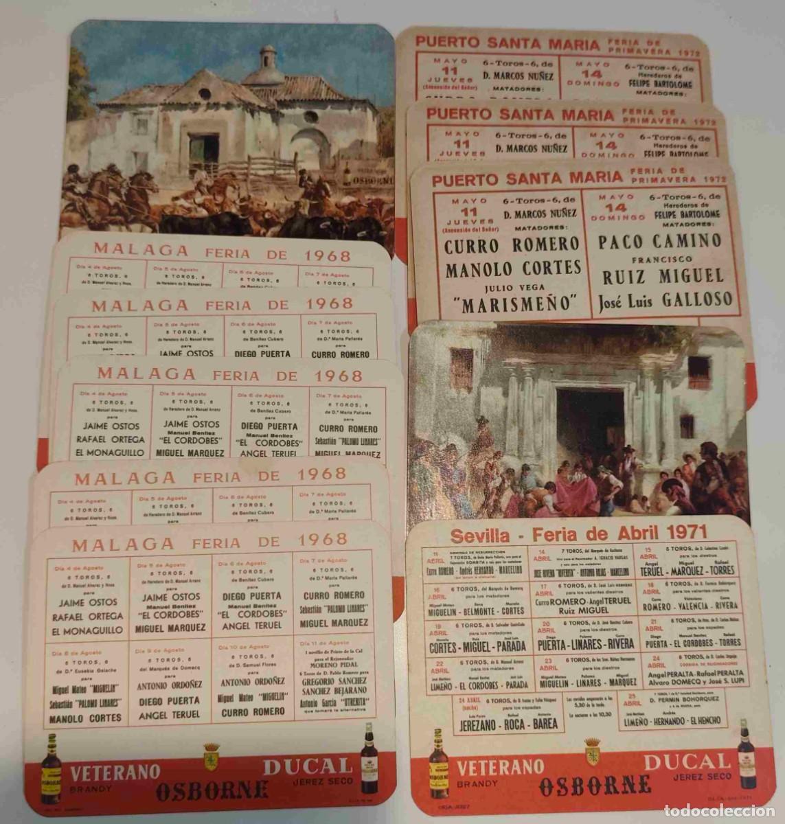 Tauromaquia: TAUROMAQUIA - TEMA TAURINO TOROS - 13 PROGRAMAS SEVILLA 1971 - MALAGA 1968 - PUERTO SANTA MARIA 1972