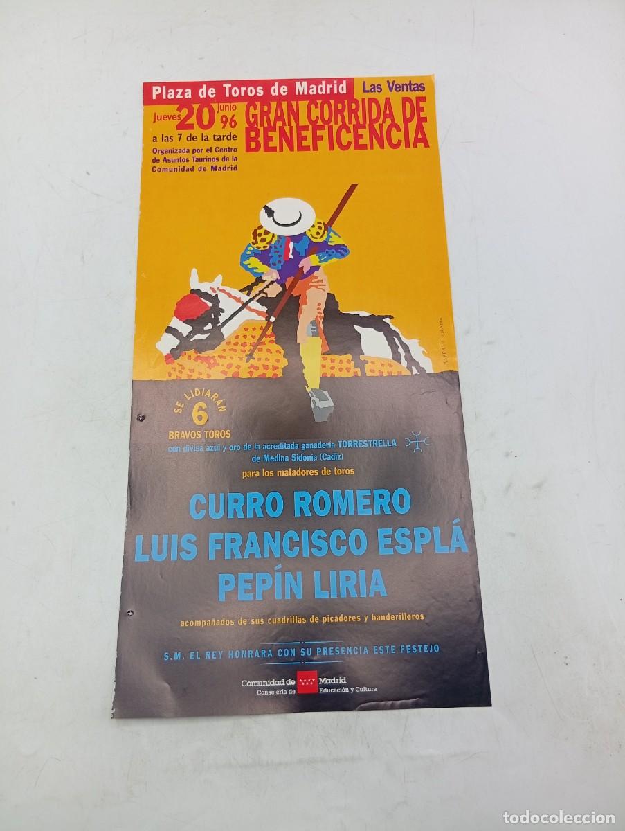 Tauromaquia: CARTEL TOROS. MADRID. 1996. GANADERIA TORRESTRELLA. CURRO ROMERO. LUIS FRANCISCO ESPLA. PEPIN LIRIA.
