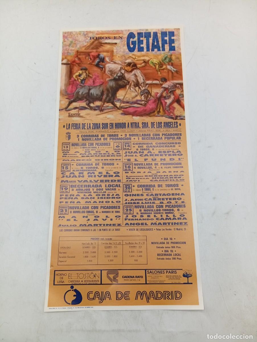 Tauromaquia: CARTEL TOROS. GETAFE. 1989. GANADERIA ALDEAQUEMADA. CARMELO. JUAN RIVERA. VALVERDE. ESCUDERO. ESPLA.