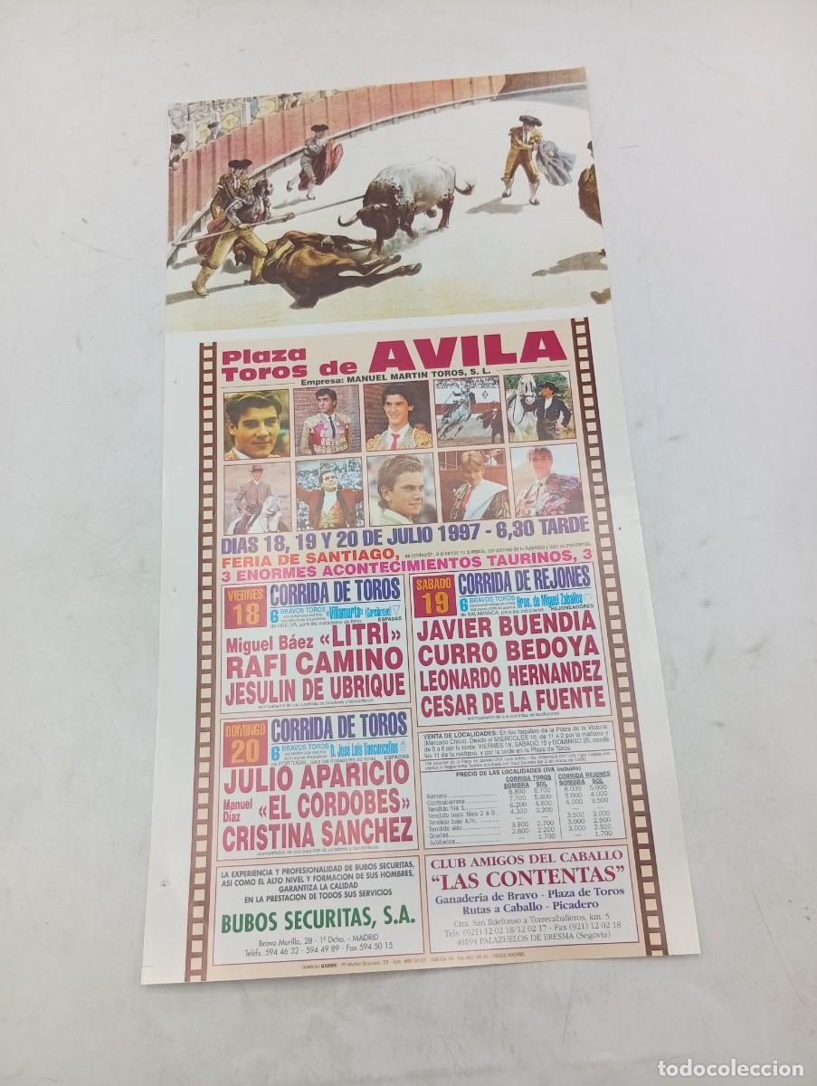 Tauromaquia: CARTEL TOROS. AVILA. 1997. GANADERIA VILLAMARTA. LITRI. RAFI CAMINO. JESULIN DE UBRIQUE. APARICIO.