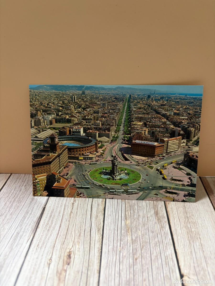 Tauromaquia: TARJETA POSTAL. BARCELONA. N&ordm; 013.- PLAZA ESPA&Ntilde;A. VISTA A&Eacute;REA.
