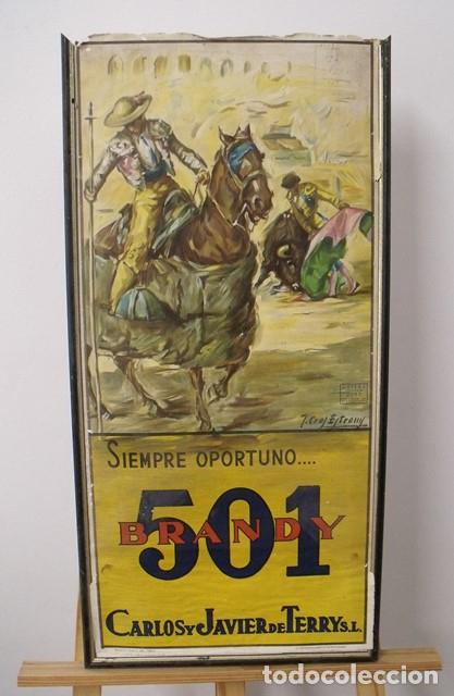 Tauromaquia: Cartel Taurino Publicitario Brandy 501 - A&ntilde;o 1967 - Carlos y Javier de Terry SL