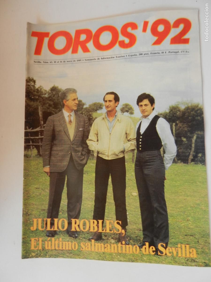 Tauromaquia: TOROS'92 SEMANARIO INFORMACION TAURINA - N&ordm; 65 -16-05-1989- VER INDICE -JULIO ROBLES