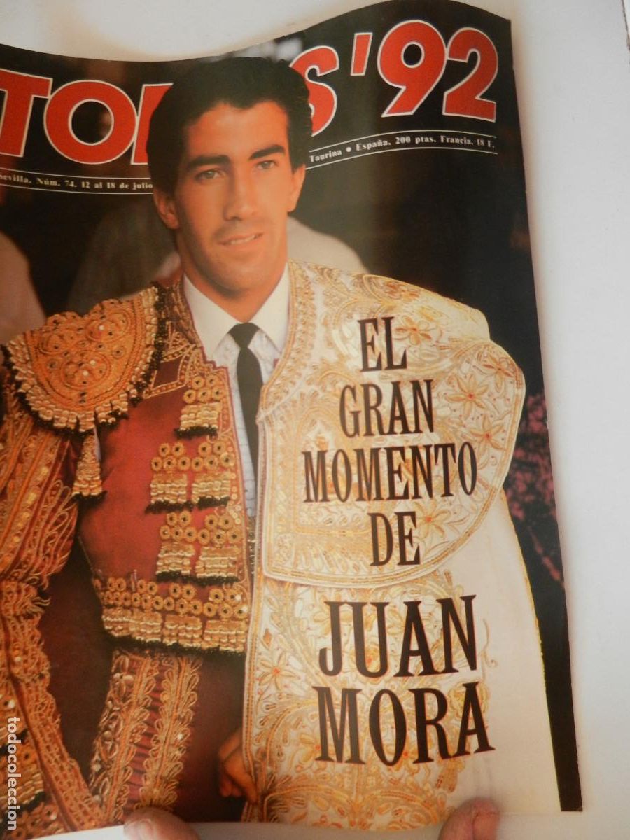 Tauromaquia: TOROS'92 SEMANARIO INFORMACION TAURINA - N&ordm; 74 - 12-07-1989-VER INDICE -JUAN MORA