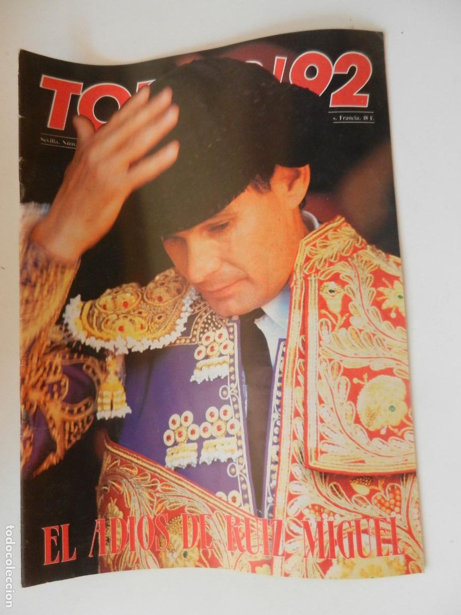 Tauromaquia: TOROS'92 SEMANARIO INFORMACION TAURINA - N&ordm; 85 - 03-10-1989-VER INDICE -ADIOS DE RUIZ MIGUEL