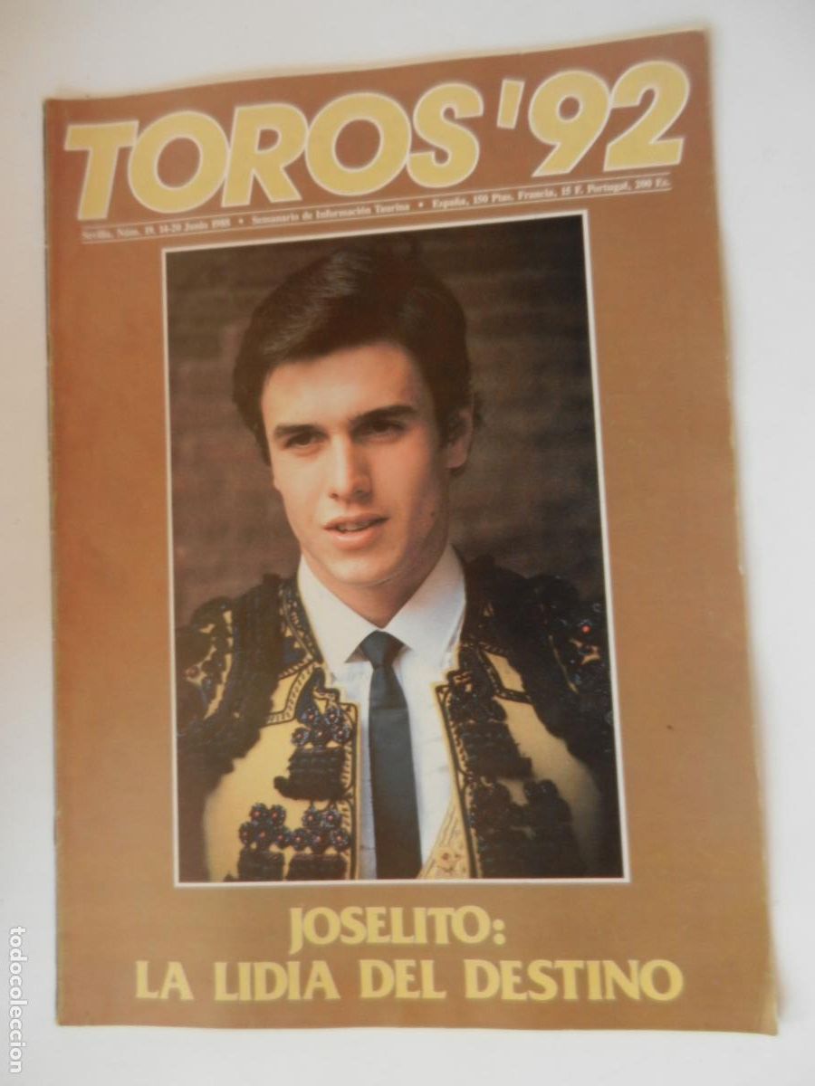 Tauromaquia: TOROS'92 SEMANARIO INFORMACION TAURINA - N&ordm; 19 -14-06 -1988-VER INDICE -JOSELITO