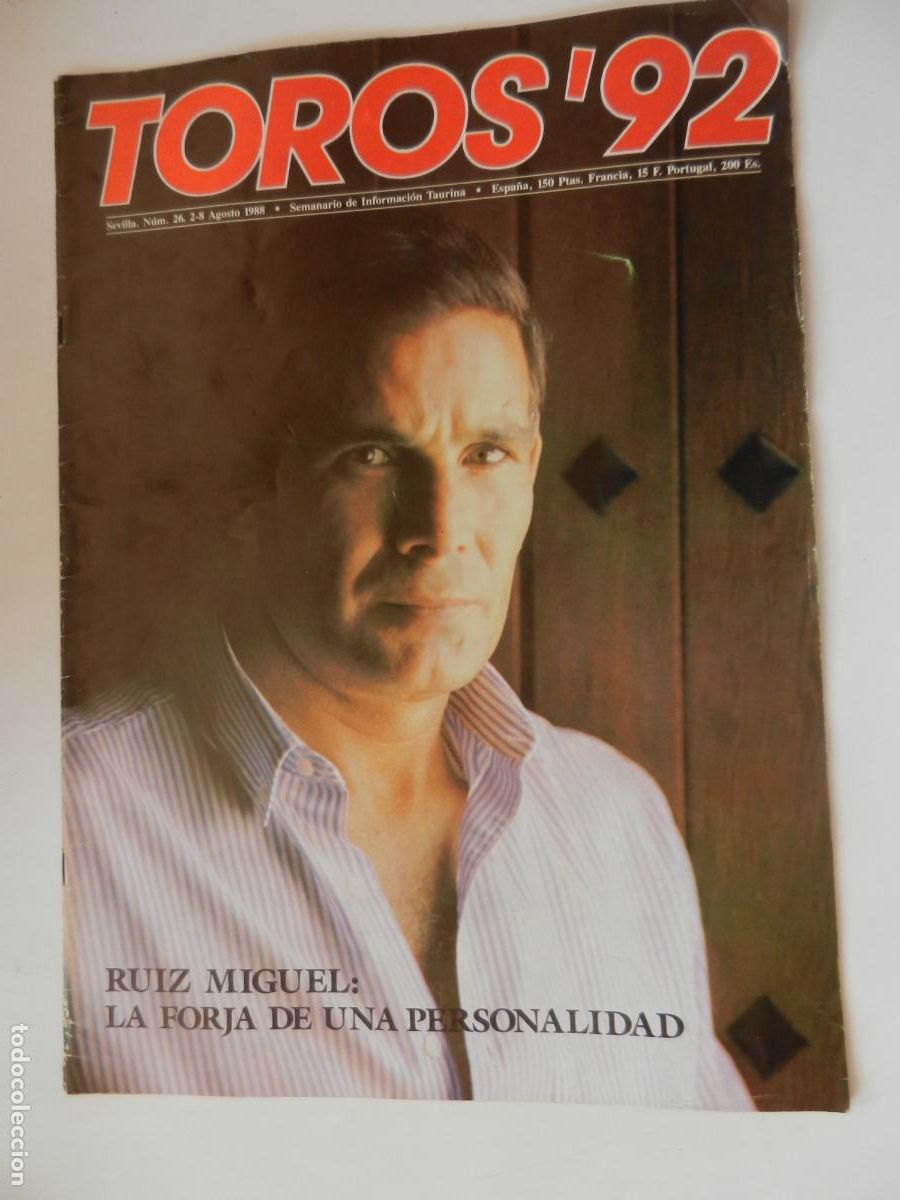 Tauromaquia: TOROS'92 SEMANARIO INFORMACION TAURINA - N&ordm; 26 -02-08 -1988-VER INDICE -RUIZ MIGUEL