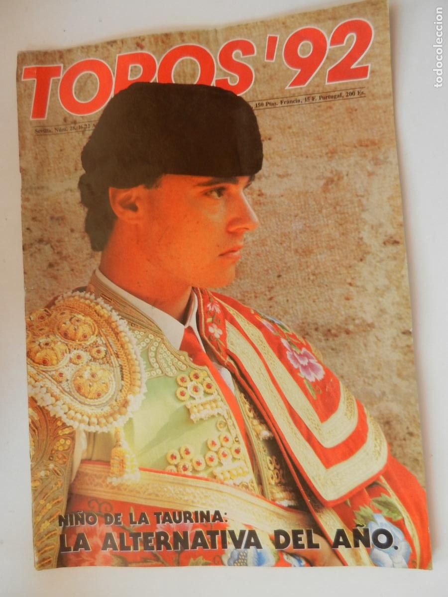 Tauromaquia: TOROS'92 SEMANARIO INFORMACION TAURINA - N&ordm; 28 -16-08 -1988-VER INDICE -NI&Ntilde;O DE LA TAURINA