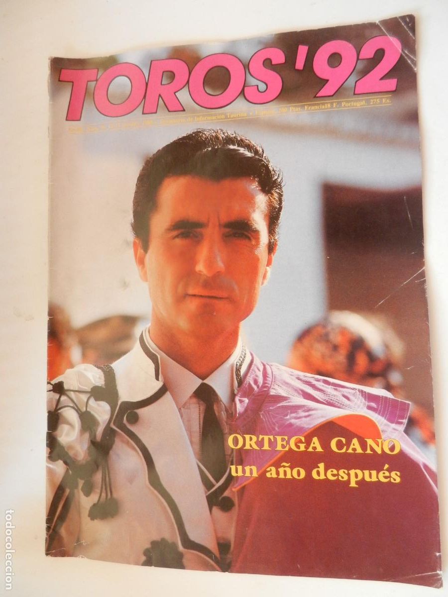 Tauromaquia: TOROS'92 SEMANARIO INFORMACION TAURINA - N&ordm; 36 -11-10 -1988-VER INDICE -ORTEGA CANO