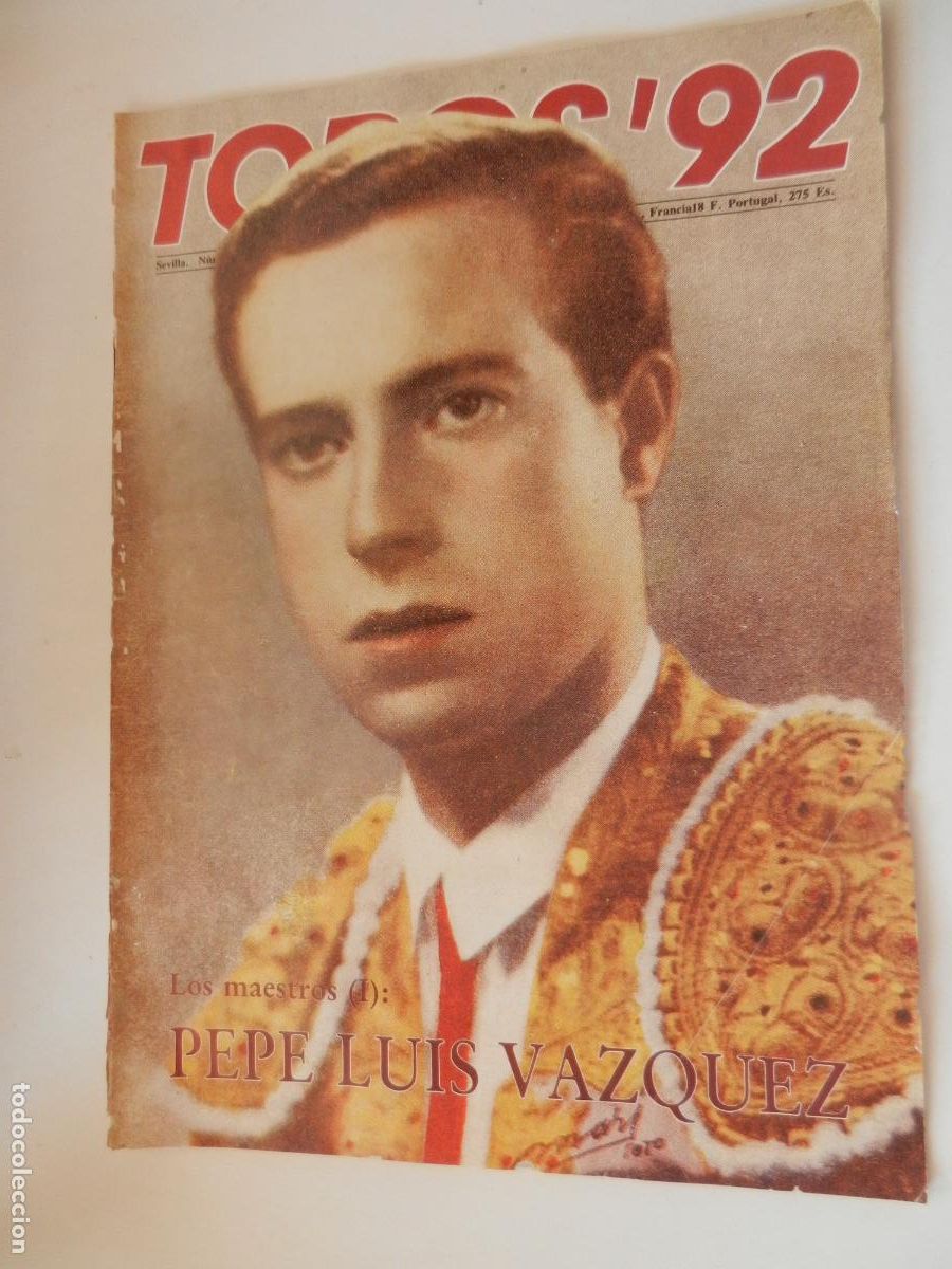 Tauromaquia: TOROS'92 SEMANARIO INFORMACION TAURINA - N&ordm; 39 -01-11 -1988-VER INDICE -PEPE LUIS VAZQUEZ