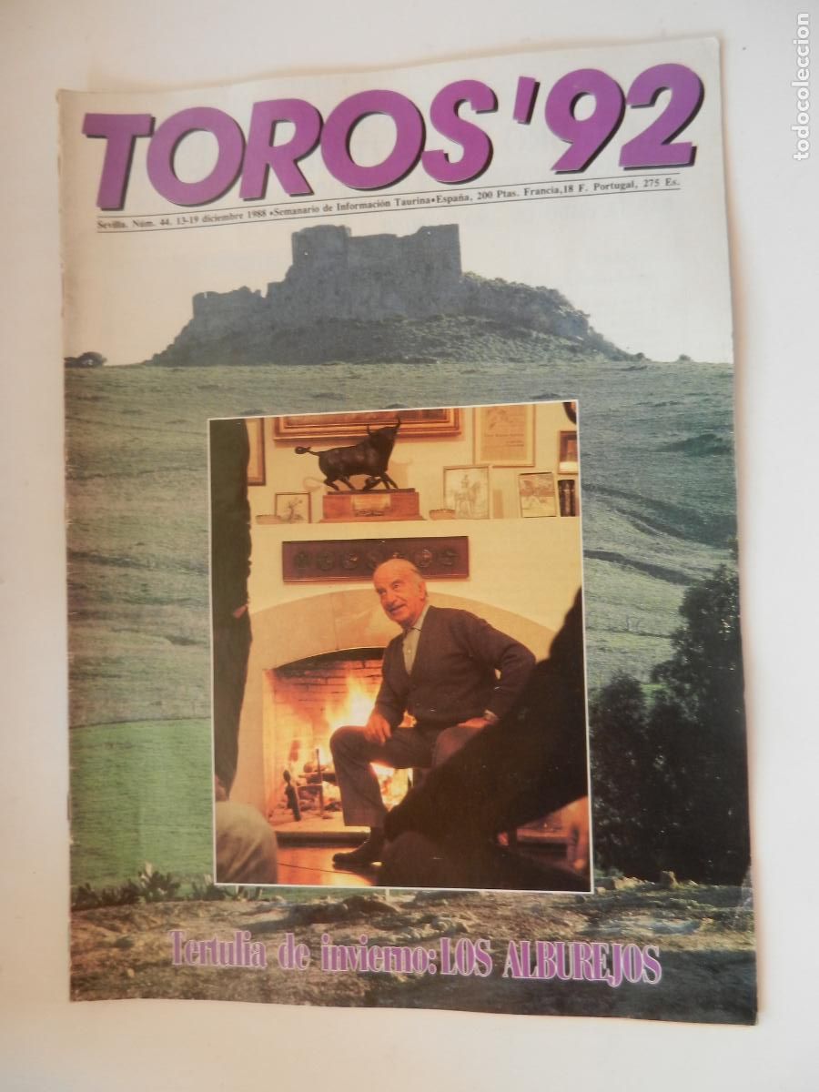 Tauromaquia: TOROS'92 SEMANARIO INFORMACION TAURINA - N&ordm; 44 -13-12 -1988-VER INDICE - LOS ALBUREJOS