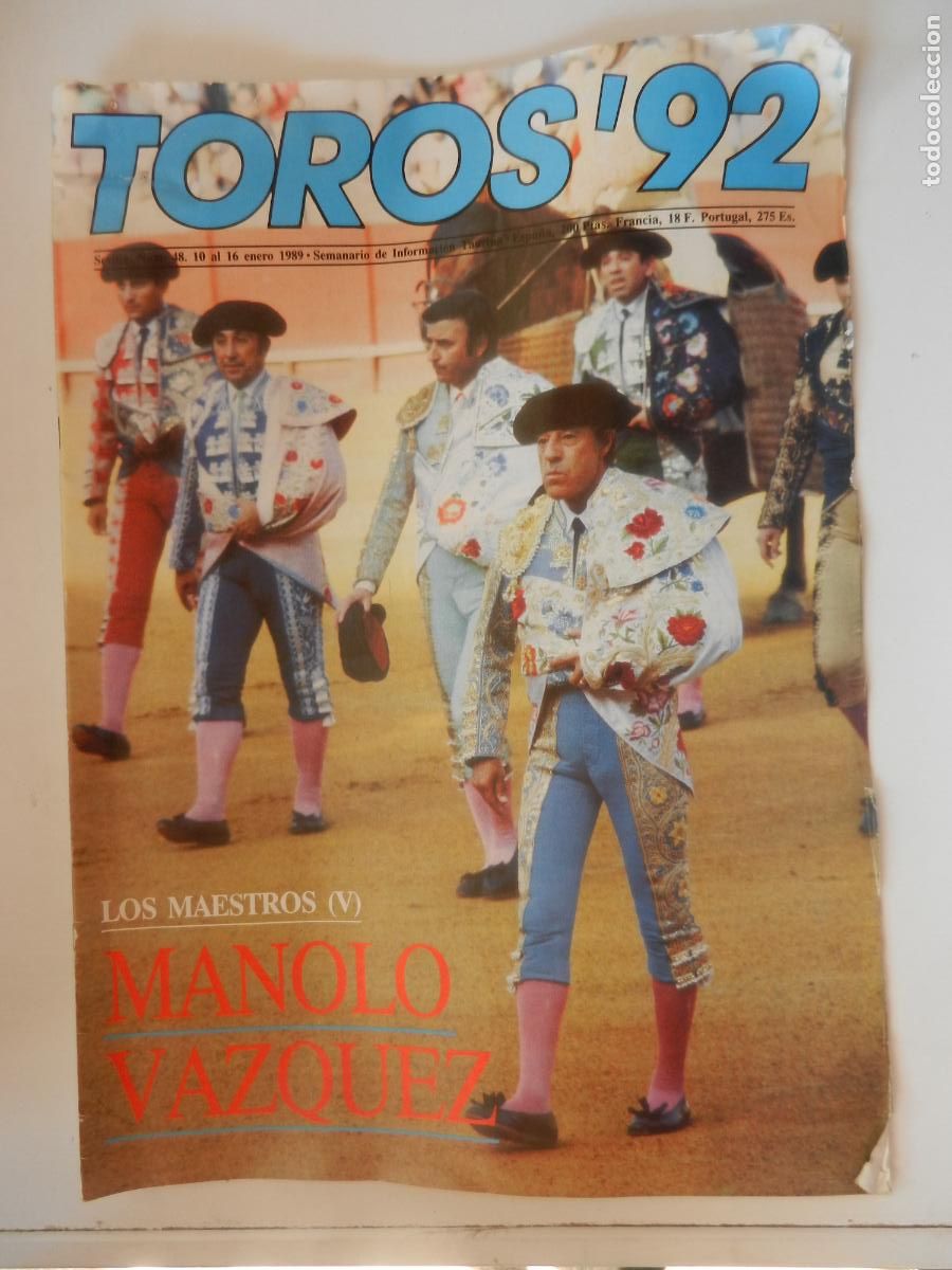 Tauromaquia: TOROS'92 SEMANARIO INFORMACION TAURINA - N&ordm; 48 -10-09 -1989-VER INDICE -MANOLO VAZQUEZ