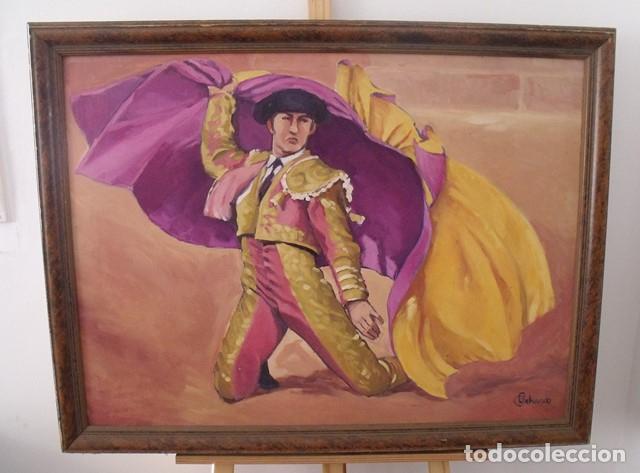 Tauromaquia: Cuadro Taurino &Oacute;leo sobre lienzo Torero - Firmado