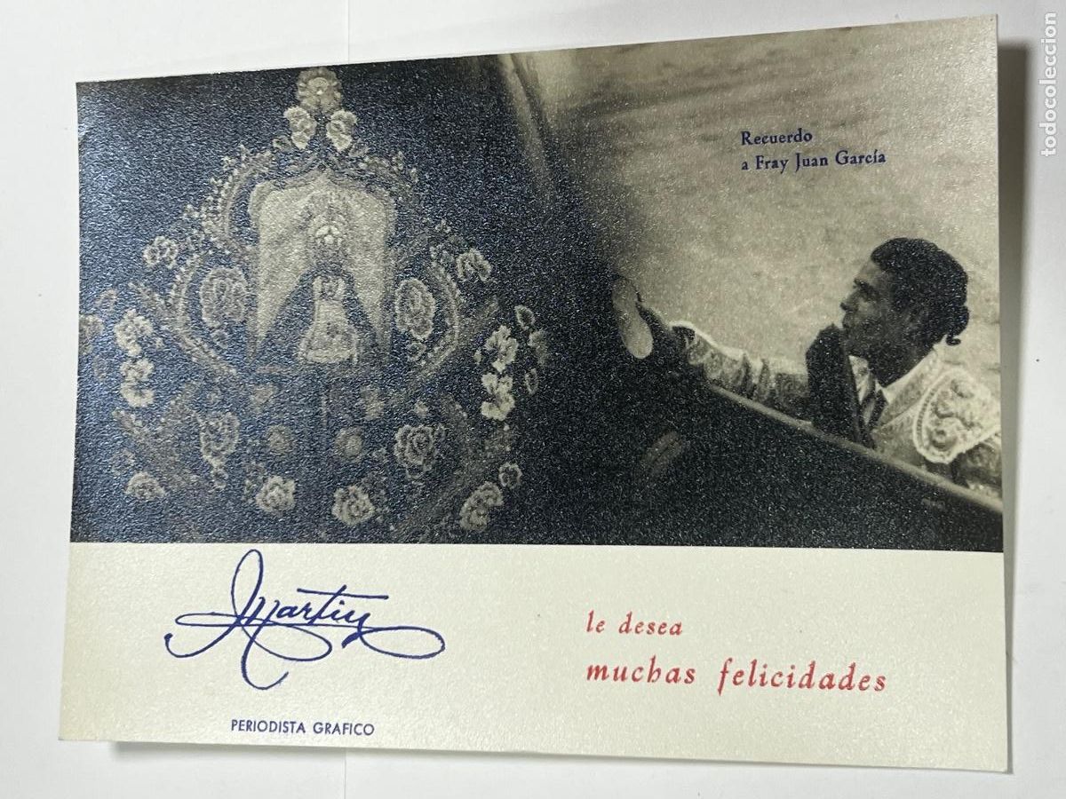 Tauromaquia: ANTIGUA FOTOGRAF&Iacute;A. TORERO JUAN GARCIA JIM&Eacute;NEZ MONDE&Ntilde;O. 18 x 13 CM. FOTO MART&Iacute;N.