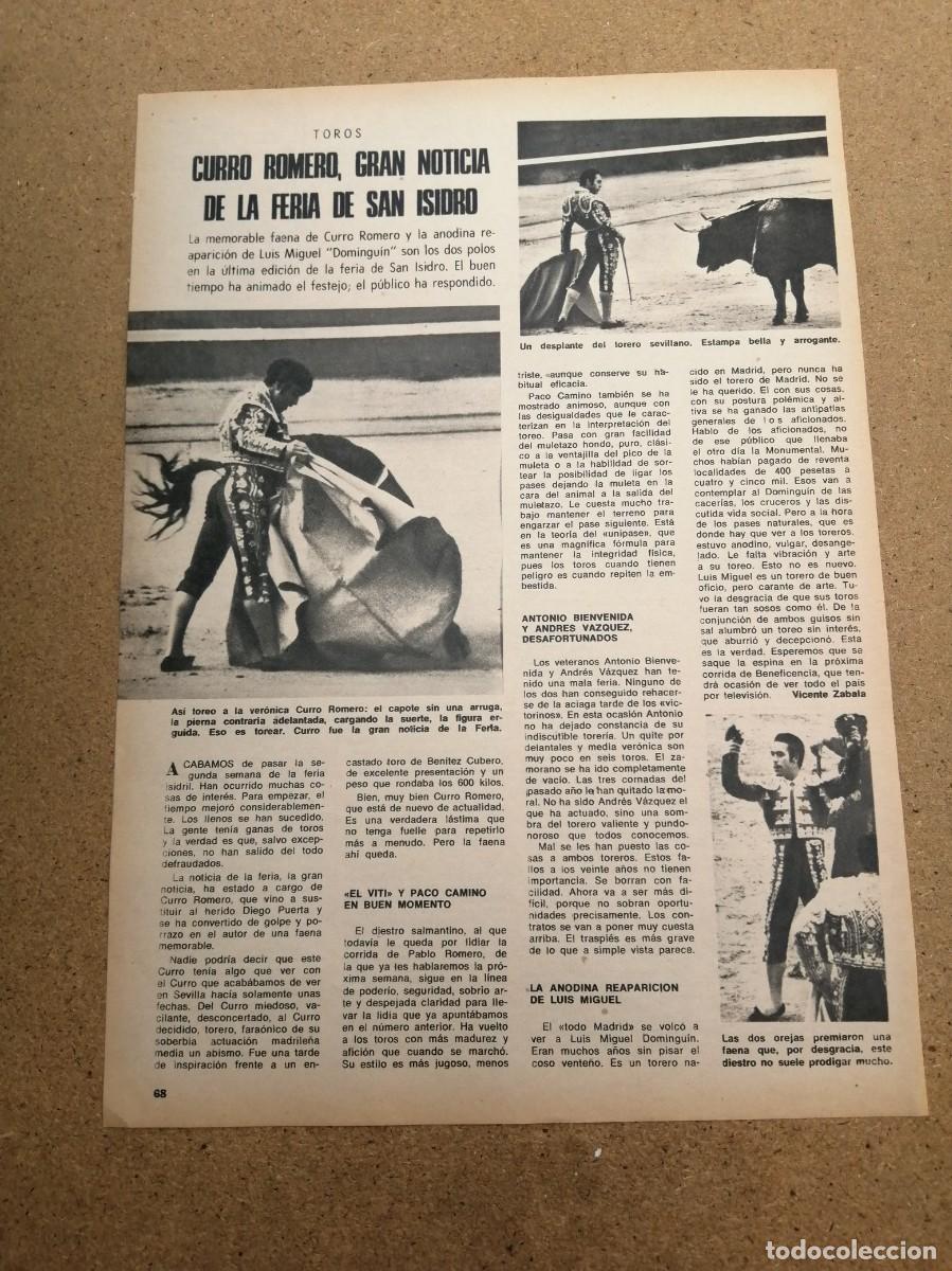 Tauromaquia: ARTICULO TAURINO. CURRO ROMERO , GRAN NOTICIA DE LA FERIA DE SAN ISIDRO
