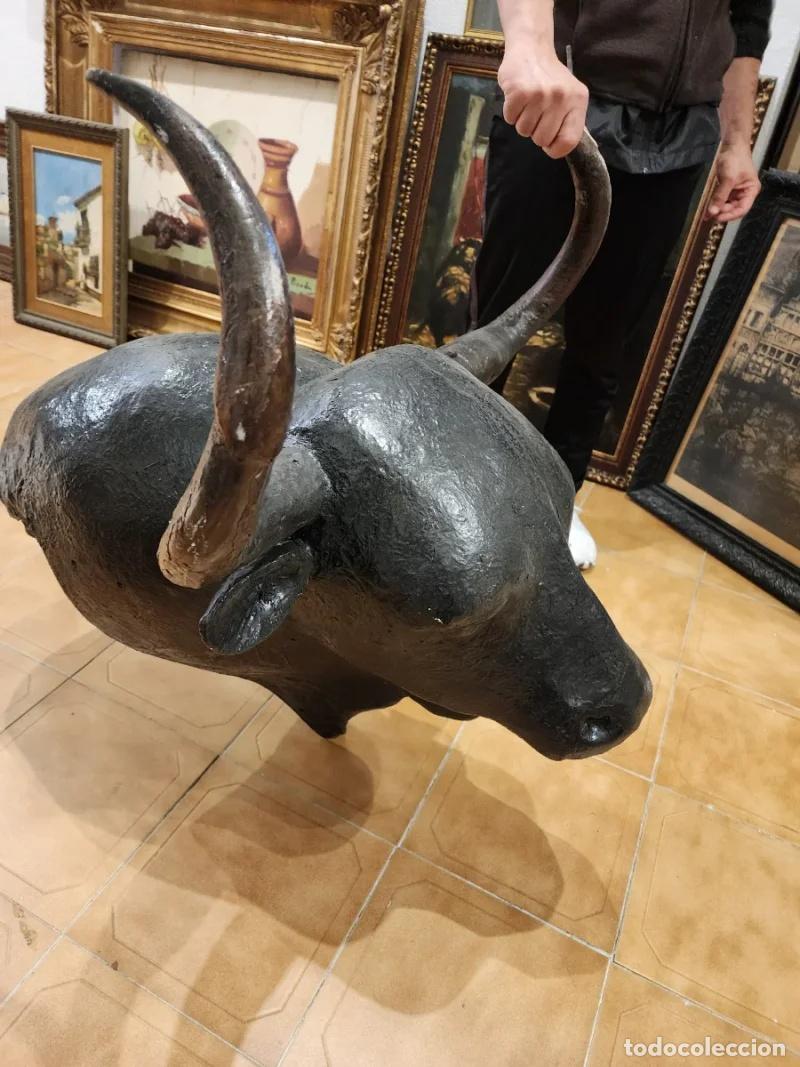 Tauromaquia: Cabeza de Toro Fibra de Vidrio Carret&oacute;n