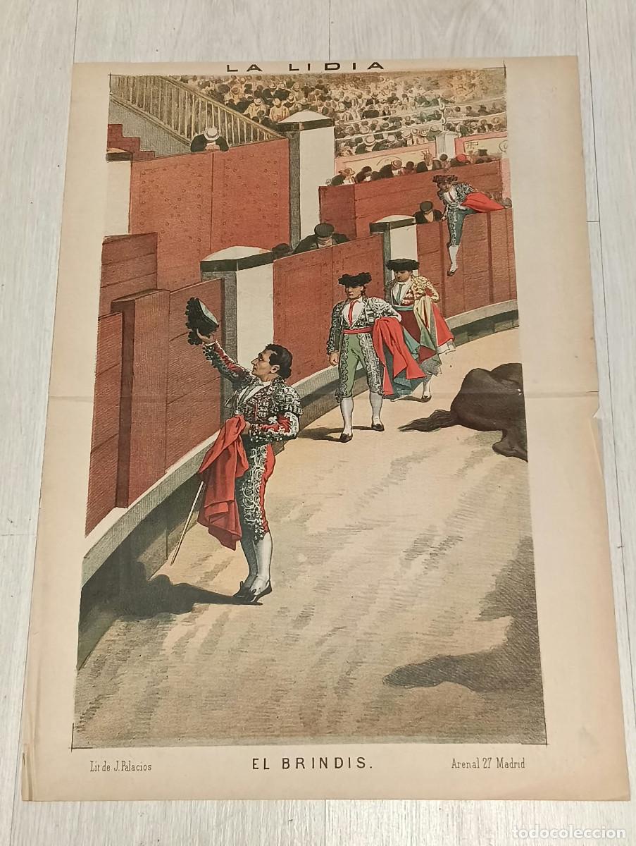 Tauromaquia: La Lidia. Litograf&iacute;a. &rdquo;El Brindis &rdquo;. Lit. de J. Palacios.