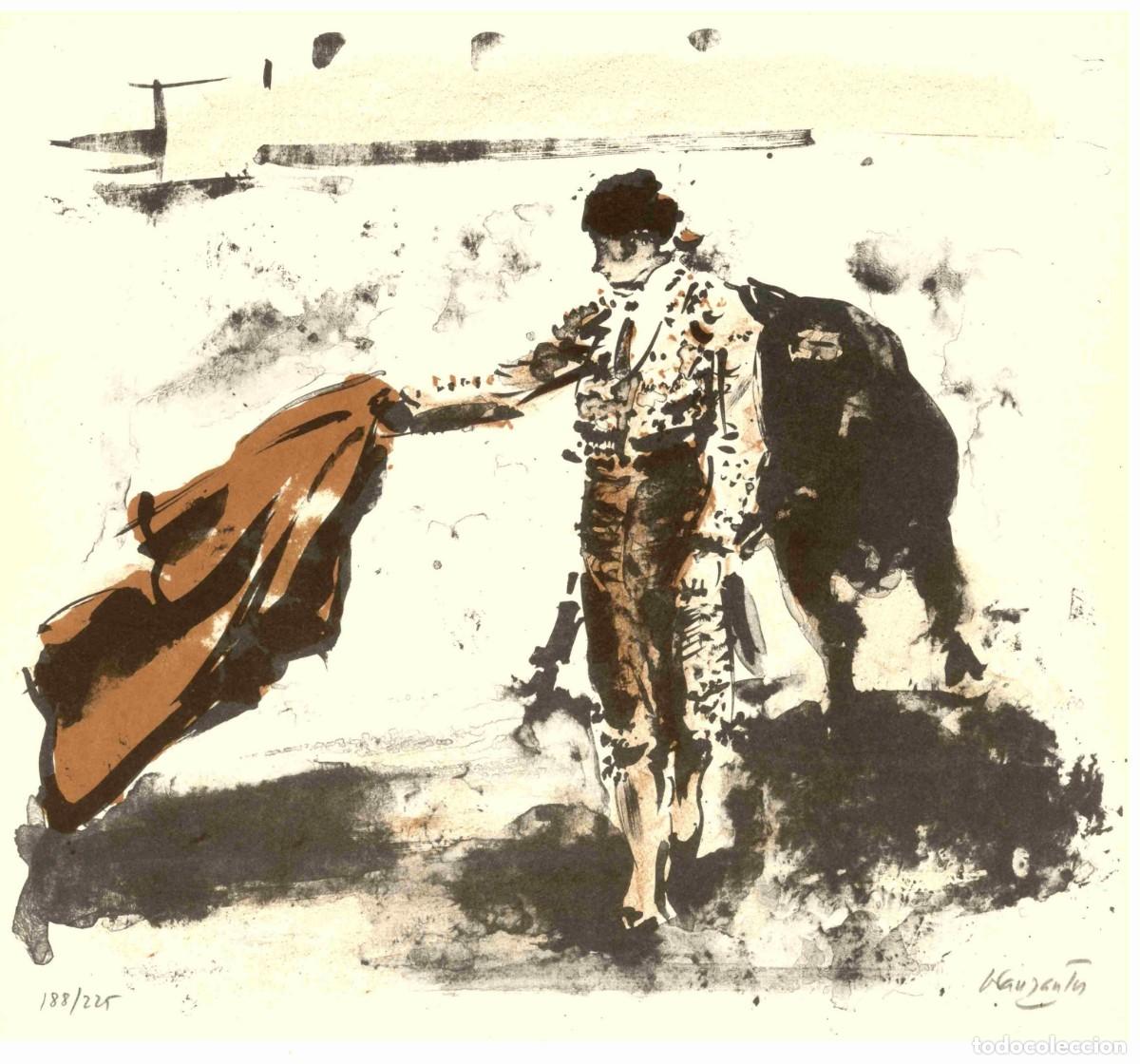 Tauromaquia: JULIAN GRAU SANTOS - LITOGRAFIA FIRMADA A MANO - 188/225 - 40 X 30 CMS