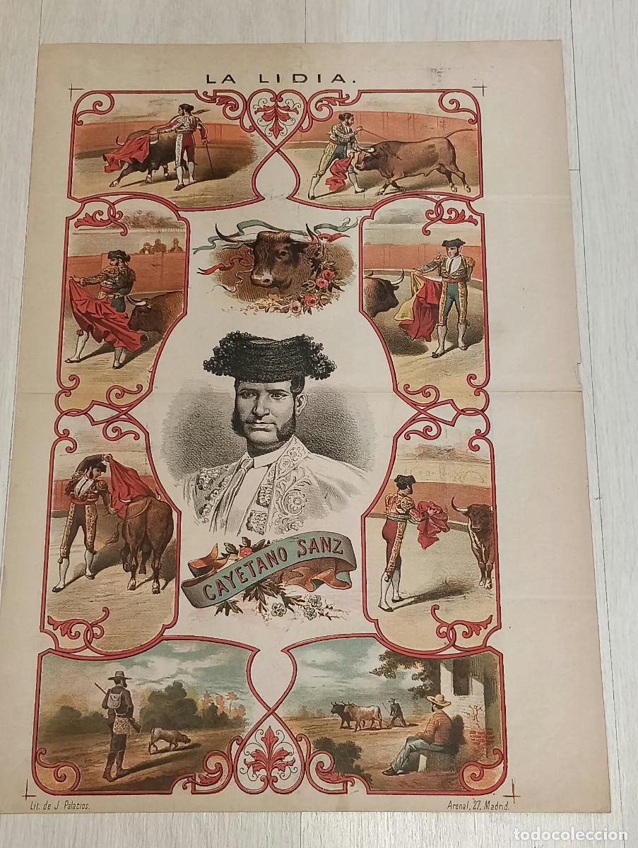 Tauromaquia: La Lidia. Litograf&iacute;a. &rdquo;Cayetano Sanz&rdquo;. Lit. de J. Palacios.