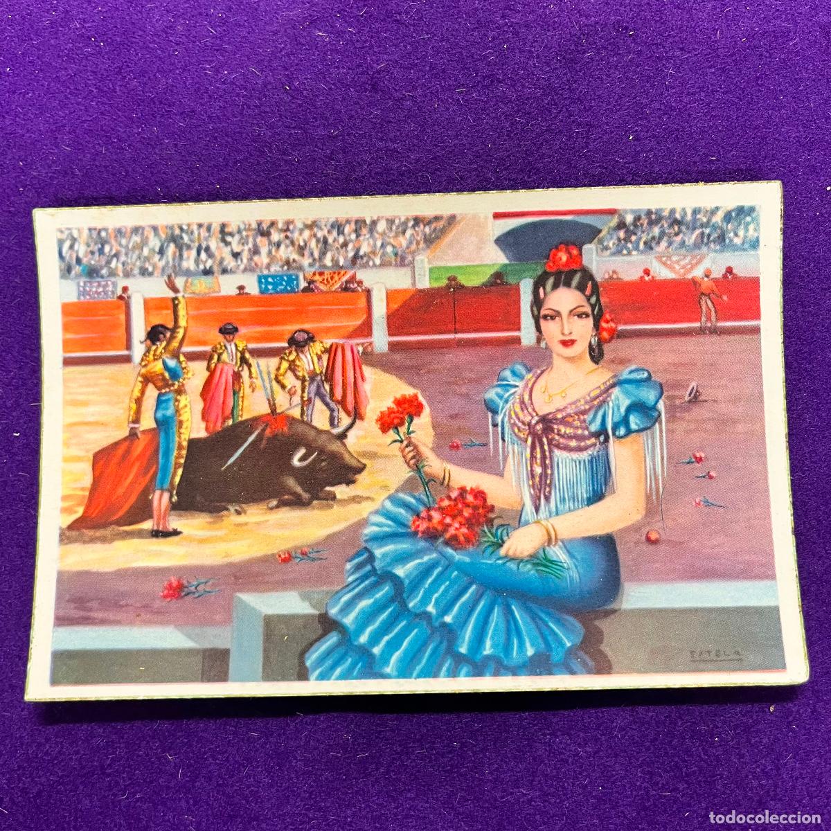 Tauromaquia: POSTAL DE TOROS. DIFERENTES ARTES Y SUERTES DEL TOREO. ILUSTRADA POR ESTELA.