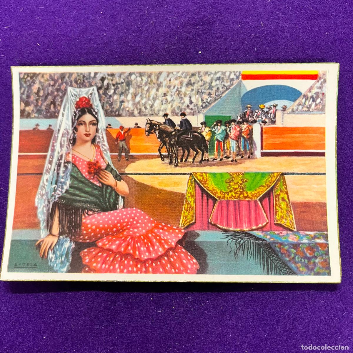 Tauromaquia: POSTAL DE TOROS. DIFERENTES ARTES Y SUERTES DEL TOREO. ILUSTRADA POR ESTELA.