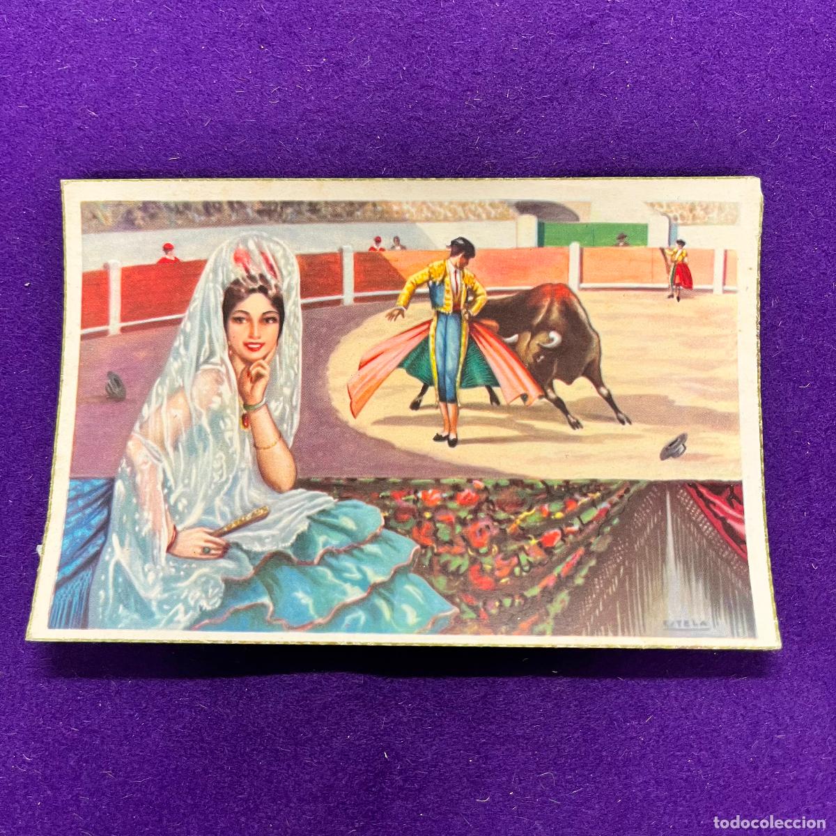Tauromaquia: POSTAL DE TOROS. DIFERENTES ARTES Y SUERTES DEL TOREO. ILUSTRADA POR ESTELA.