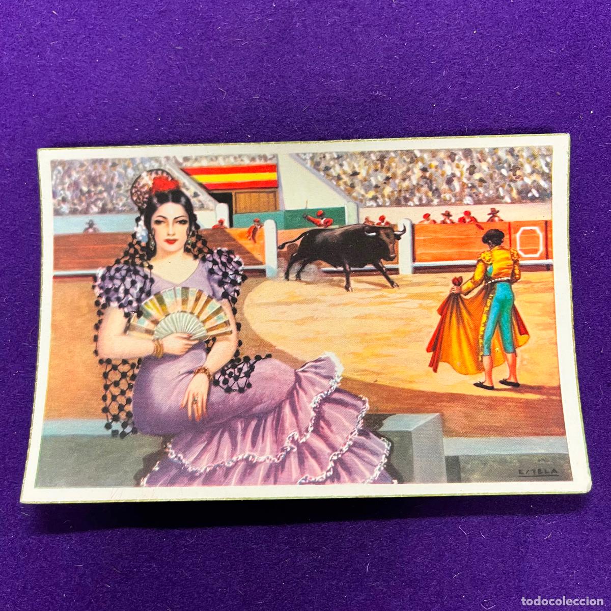 Bullfighting: POSTAL DE TOROS. DIFERENTES ARTES Y SUERTES DEL TOREO. ILUSTRADA POR ESTELA.