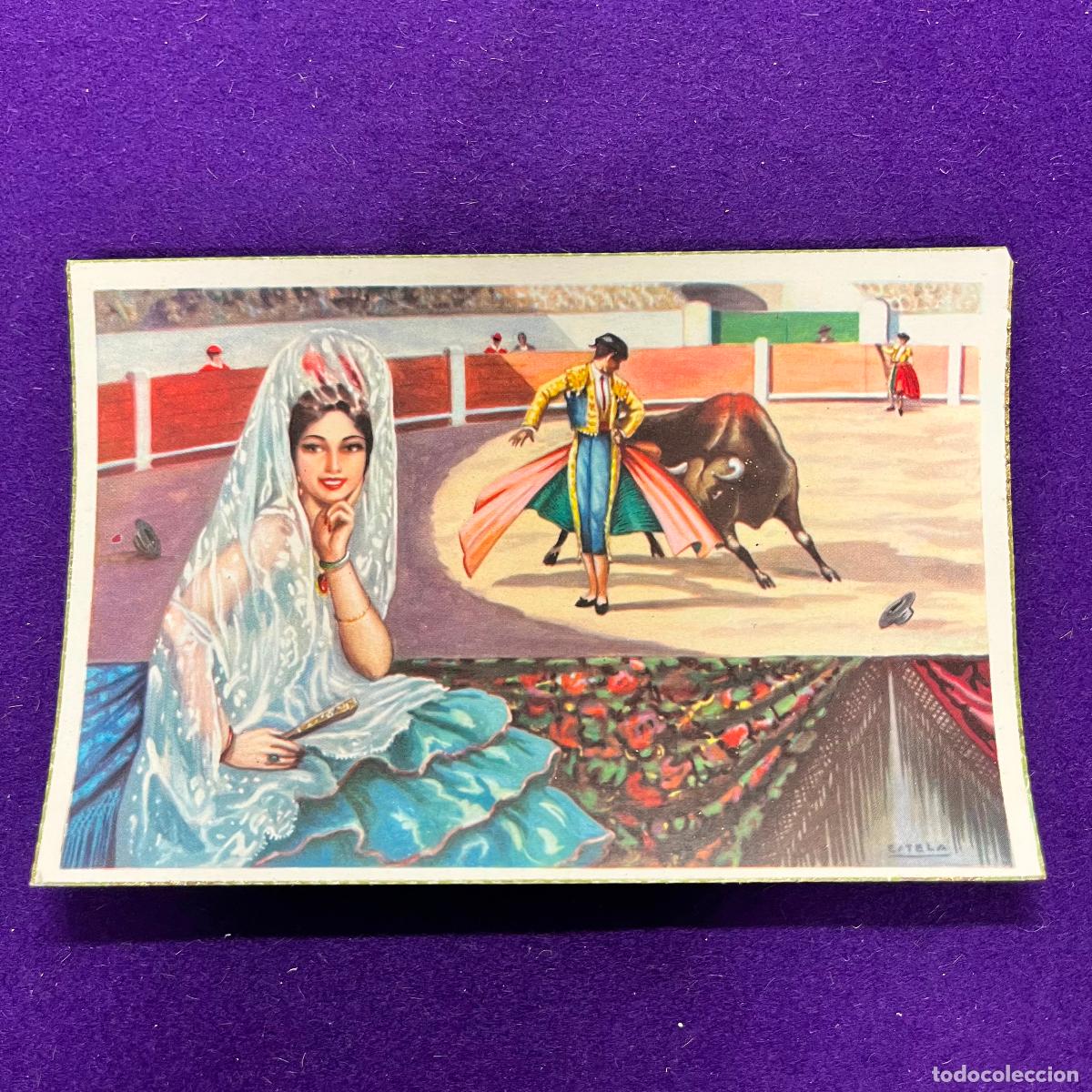 Stierkampf: POSTAL DE TOROS. DIFERENTES ARTES Y SUERTES DEL TOREO. ILUSTRADA POR ESTELA.