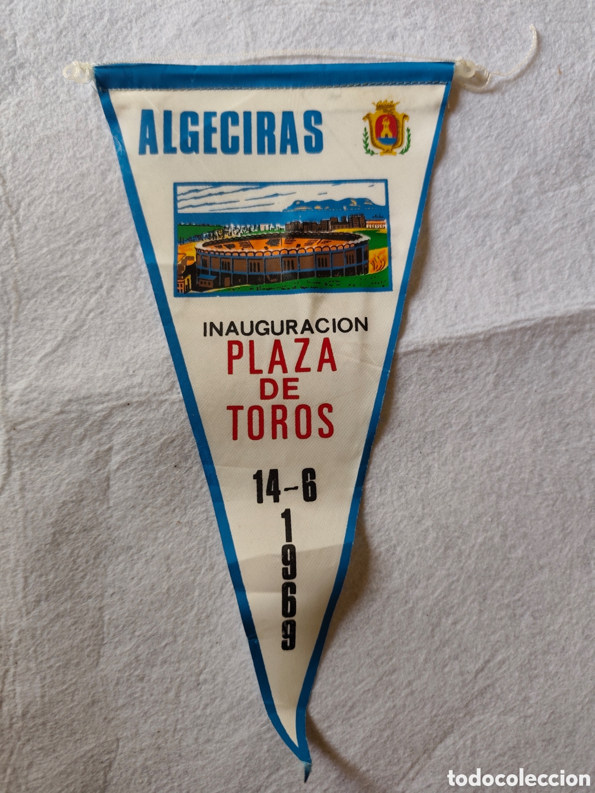 Tauromaquia: Banderin conmemoraci&oacute;n inauguraci&oacute;n plaza de Algeciras