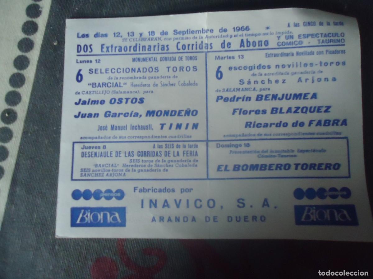 Tauromaquia: PROGRAMA PLAZA DE TOROS DE ARANDA DE DUERO - Foto 2