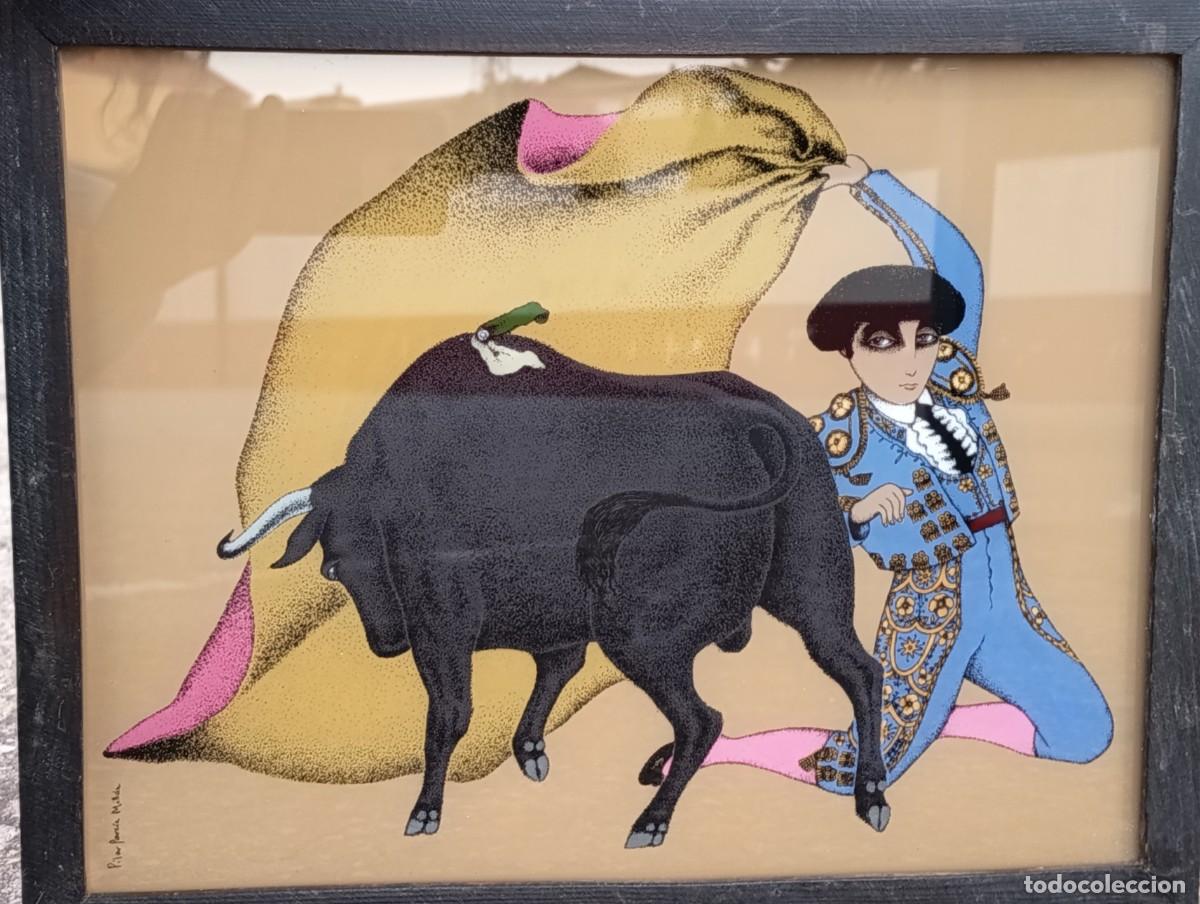 Tauromaquia: Pintura reversa sobre cristal -Pilar Garc&iacute;a Mill&aacute;n, Serie &rdquo;Tauromaquia&rdquo;, M&aacute;laga, 1982
