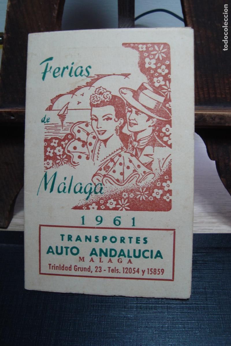 Tauromaquia: PROGRAMAS FERIAS MALAGA 1961. TRANSPORTES AUTO ANDALUCIA. TOROS TAUROMAQUIA
