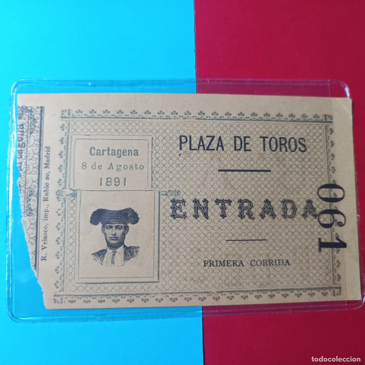 Bullfighting: Entradas Plaza de toros de Cartagena.Coleccionismo