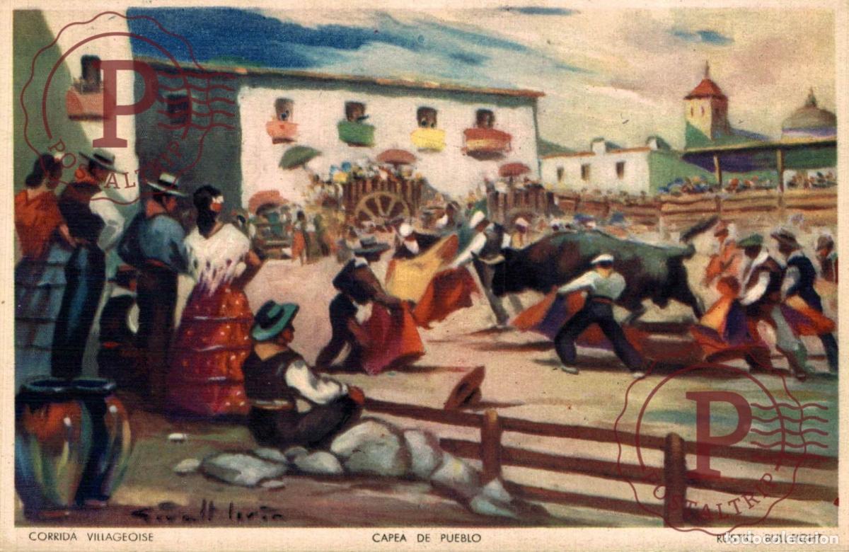 Tauromaquia: TOROS TAUROMAQUIA. CAPEA DE PUEBLO, ESCENAS ANDALUZAS ESPA&Ntilde;A SPAIN ESPAGNE