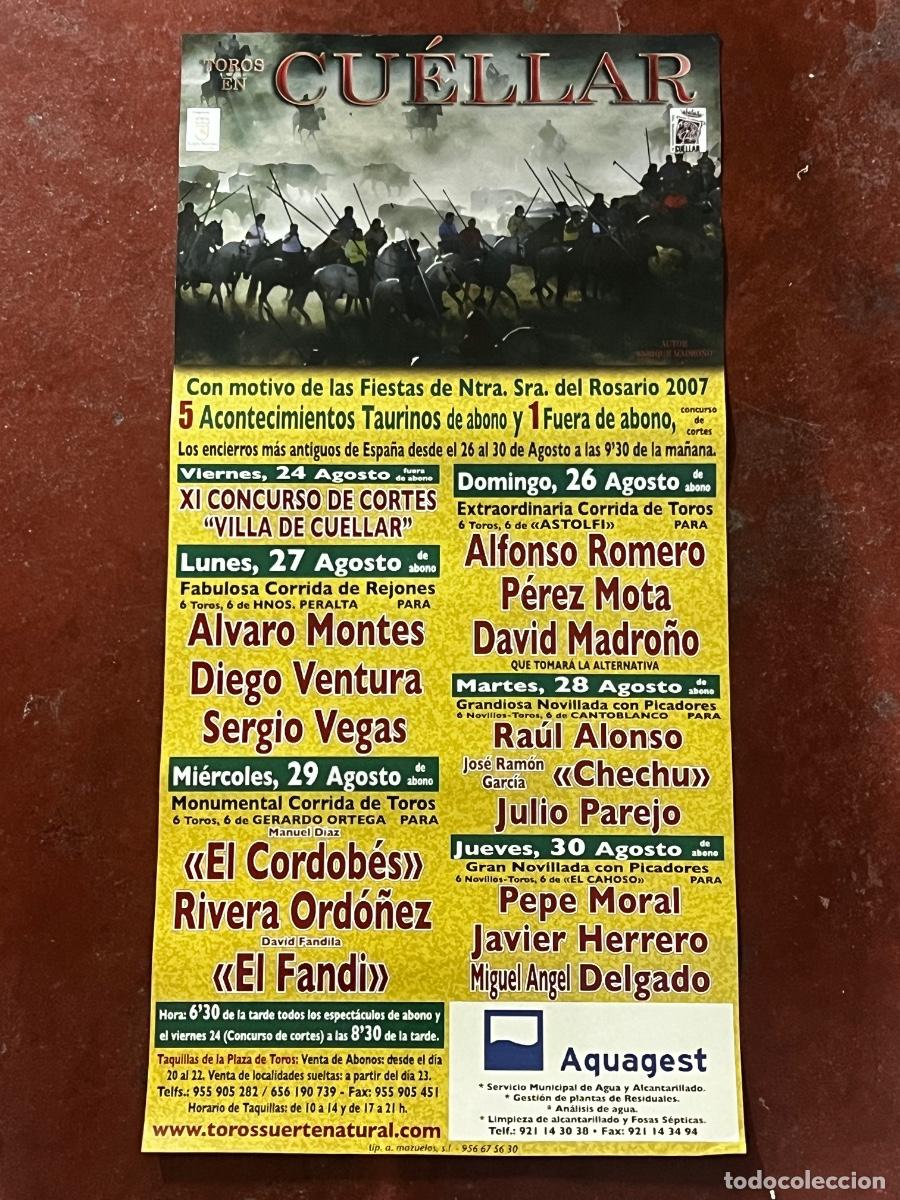 Tauromaquia: CARTEL. PLAZA TOROS EN CU&Eacute;LLAR. ALFONSO ROMERO. &Aacute;LVARO MONTES. CHECHU. EL CORDOB&Eacute;S. RIVERA ORD&Oacute;&Ntilde;EZ.