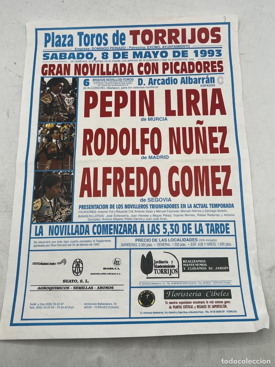Tauromaquia: CARTEL. PLAZA DE TOROS DE TORRIJOS. GANADERIA D. ARCADIO ALBARRAN. PEPIN LIRIA. RODOLFO N&Uacute;&Ntilde;EZ.