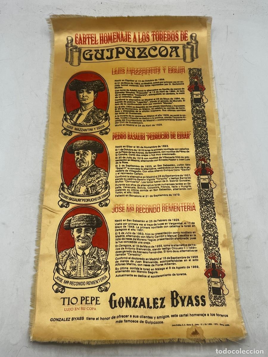 Tauromaquia: CARTEL DE SEDA. CARTEL HOMENAJE A LOS TOREROS DE GUIP&Uacute;ZCOA. LUIS MAZZANTINI Y EGUIA.