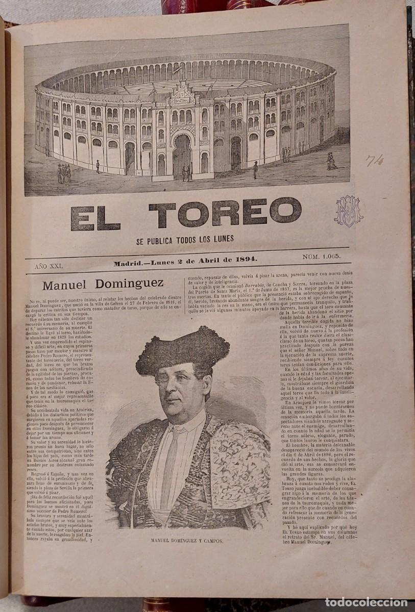 Tauromaquia: PERIODICO EL TOREO .A&Ntilde;OS 1890- 1916. 11 TOMOS. PERFETO ESTADO