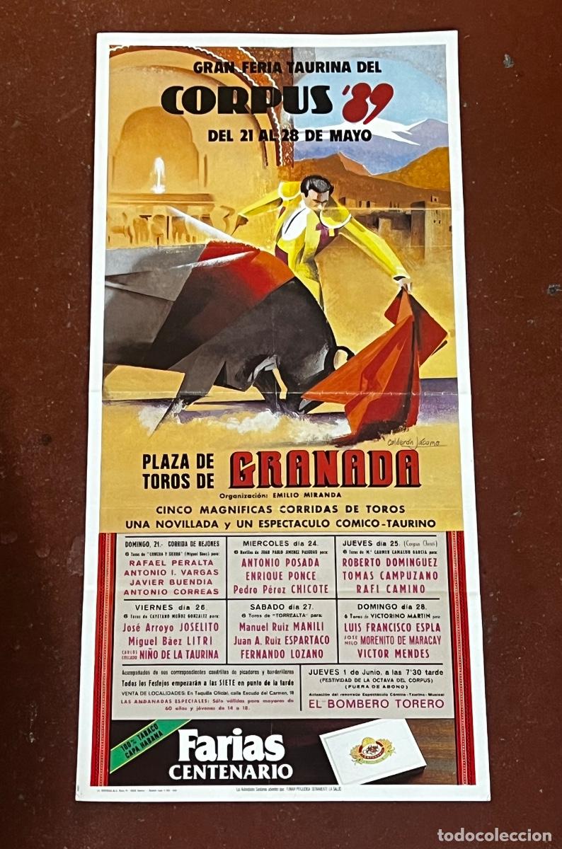 Tauromaquia: CARTEL. PLAZA DE TOROS DE GRANADA. CORPUS&rsquo;89. GANADERIA CONCHA Y SIERRA. ENRIQUE PONCE. RAFI CAMINO.
