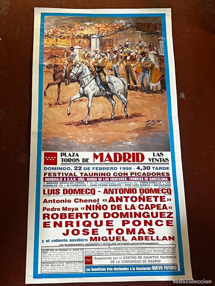 Tauromaquia: CARTEL. PLAZA DE TOROS DE MADRID. 1998. GANADERIA TORRESTRELLA.. ANTO&Ntilde;ETE, JOS&Eacute; TOM&Aacute;S, LUIS DOMECQ..