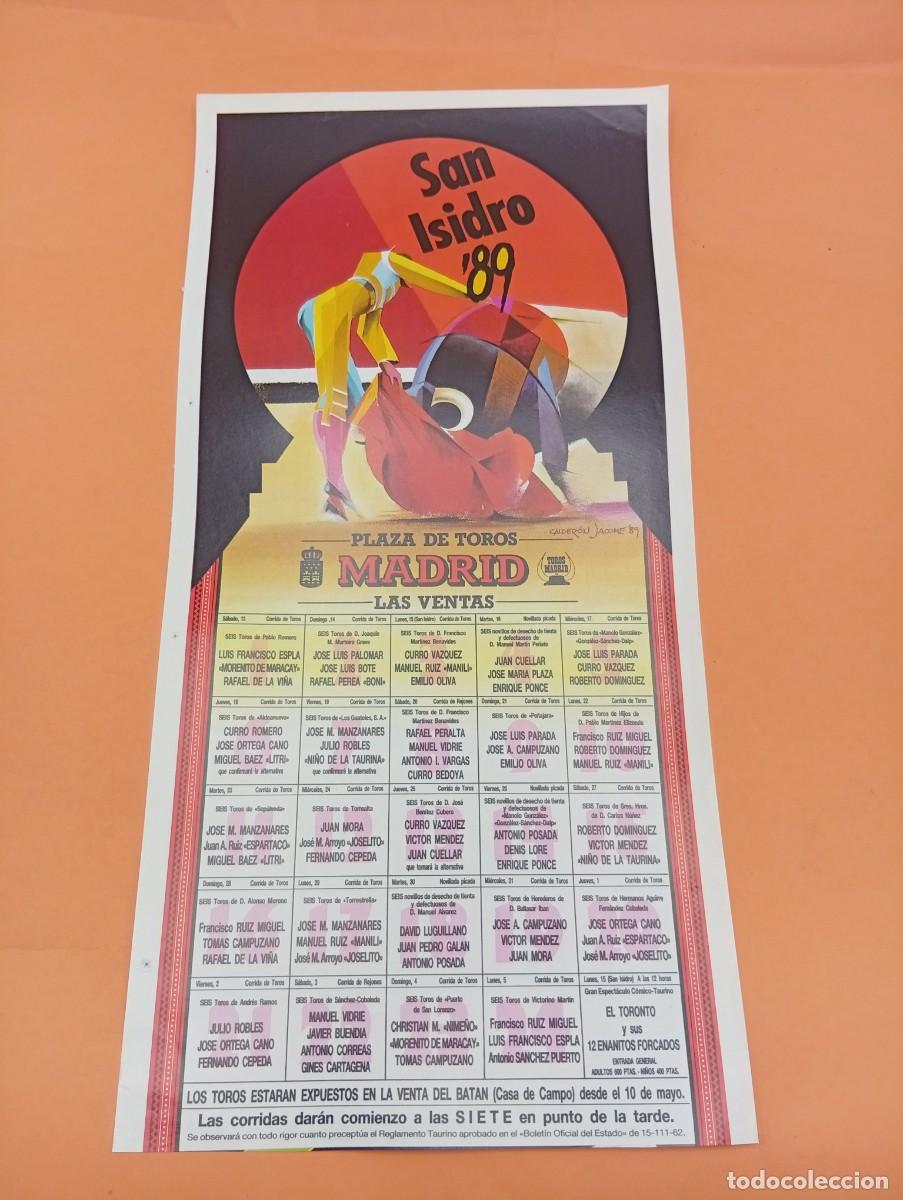 Tauromaquia: CARTEL TOROS. MADRID. 1989. GANADERIA PABLO ROMERO. ESPLA. MORENO DE MARACAY. RAFAEL DE LA VI&Ntilde;A.