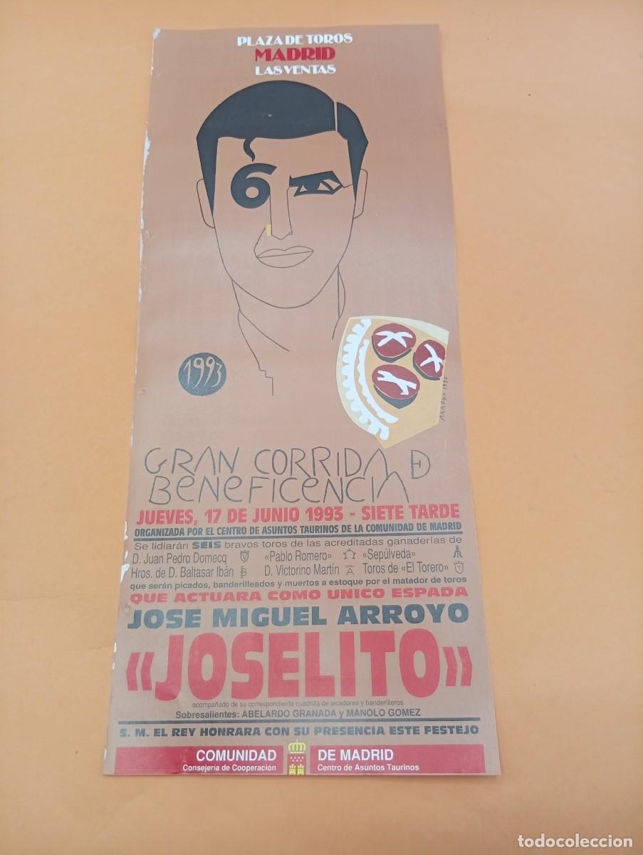 Tauromaquia: CARTEL TOROS. MADRID. 1993. GANADERIA SEPULVEDA. UNICO ESPADA JOSE MIGUEL ARROYO, JOSELITO.