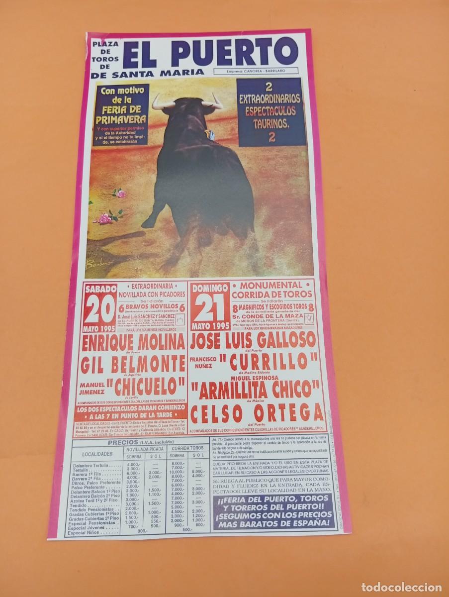 Tauromaquia: CARTEL TOROS. EL PUERTO. 1995. GANADERIA LUIS SANCHEZ. ENRIQUE MOLINA. GIL BELMONTE. CHICUELO.