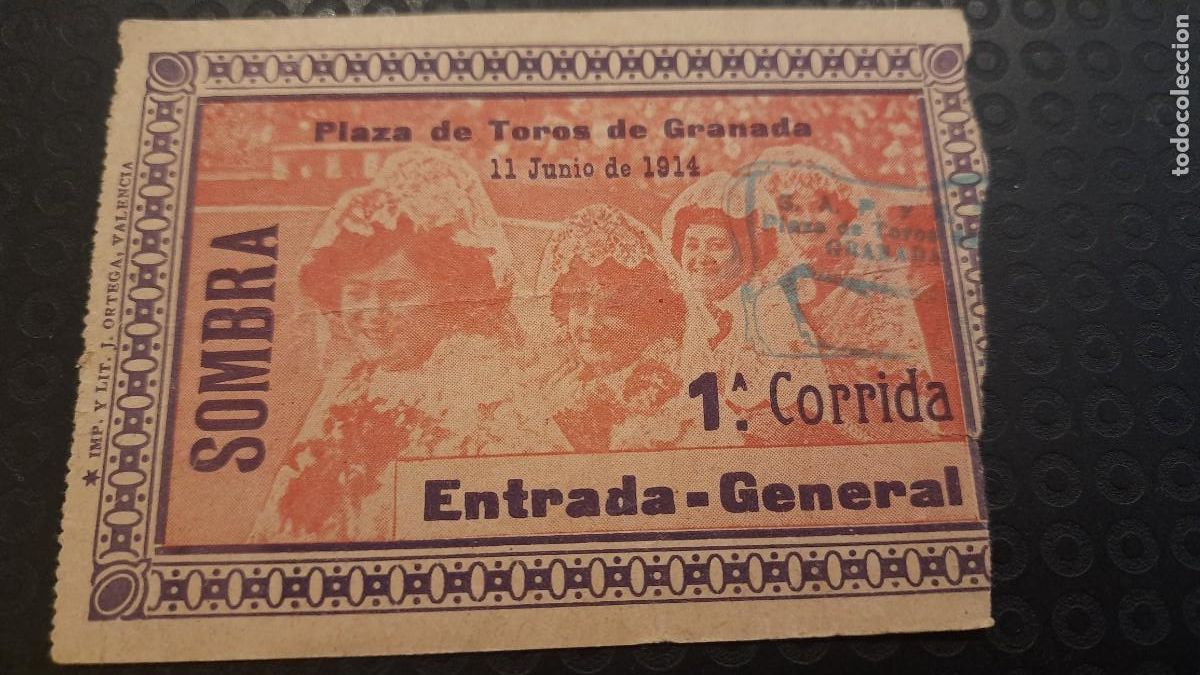 Tauromaquia: ENTRADA TOROS GRANADA 1914